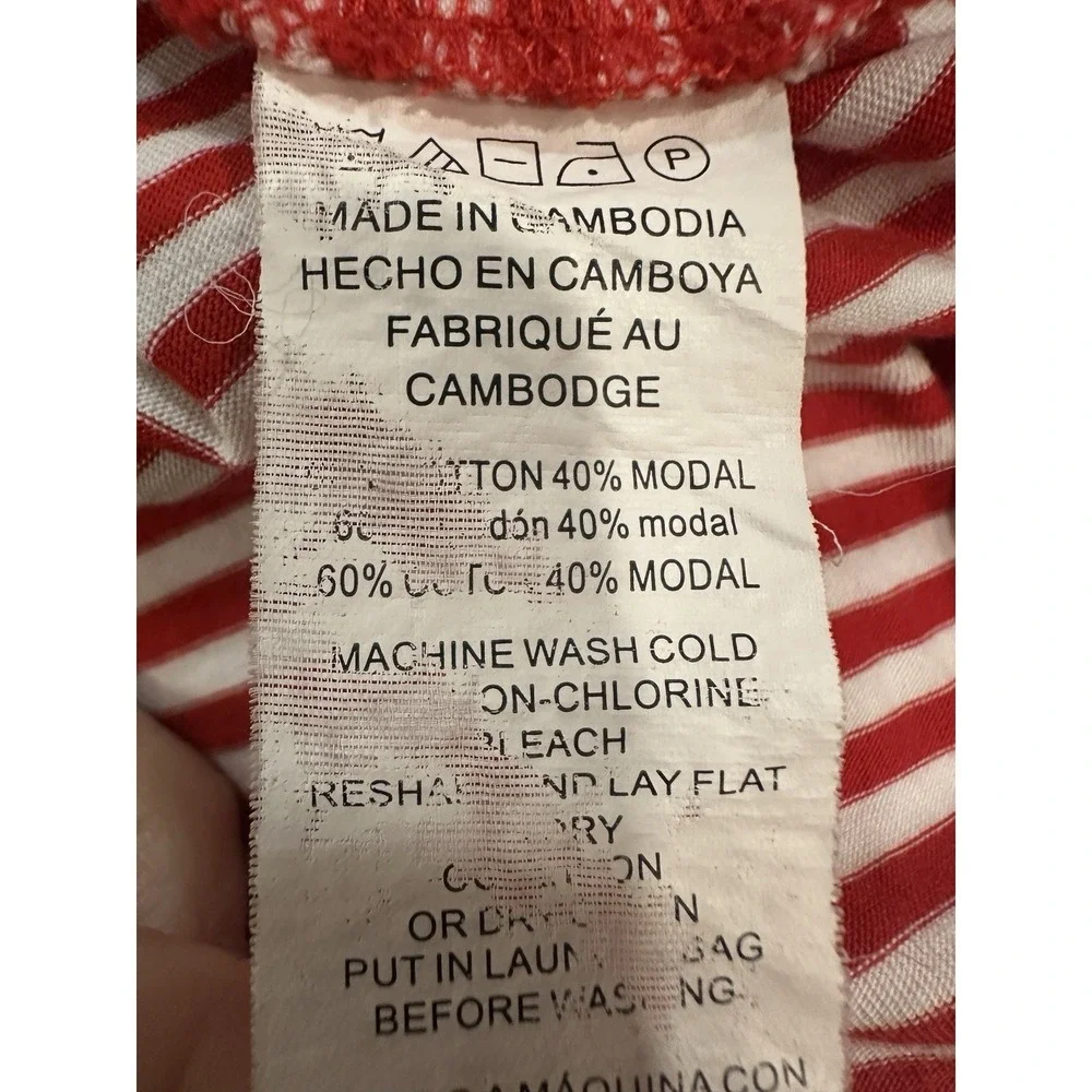 Michael Kors Striped Red White Sleeveless Crew Neck Cotton Tank‎ Women's Top S